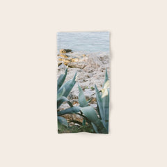 A few steps from the ocean | Fine art Croatia travel photography print | Coastal sea wall art Bath Towel