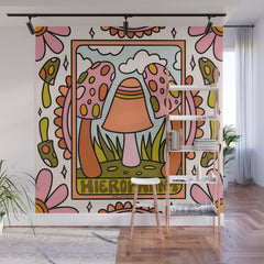 5. The Hierophant Mushroom Wall Mural