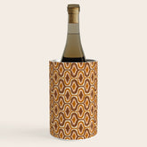 70s mod fabric repeat, orange and browns Wine Chiller