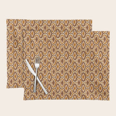 70s mod fabric repeat, orange and browns Placemat