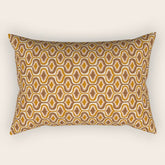 70s mod fabric repeat, orange and browns Rectangular Pillow