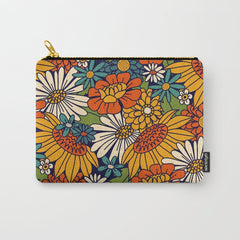 70s Retro Floral - Bold Carry All Pouch