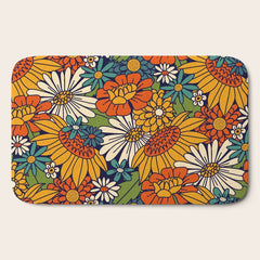 70s Retro Floral - Bold Bath Mat