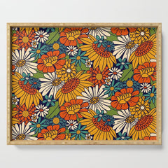 70s Retro Floral - Bold Serving Tray