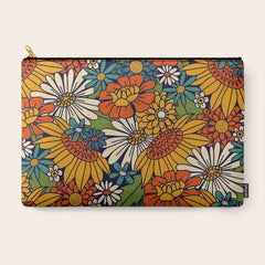 70s Retro Floral - Bold Carry All Pouch