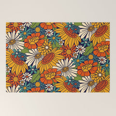 70s Retro Floral - Bold Welcome Mat
