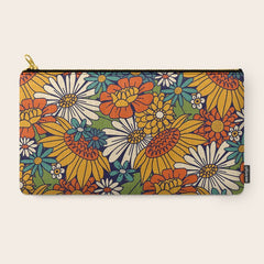 70s Retro Floral - Bold Carry All Pouch