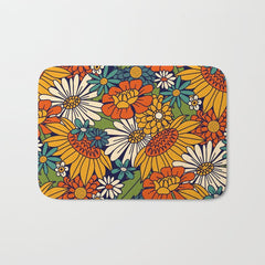 70s Retro Floral - Bold Bath Mat