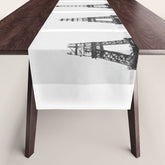 1888-1889 The Rise of the Eiffel Tower Construction Sequence black and white photography Table Runner