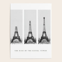 1888-1889 The Rise of the Eiffel Tower Construction Sequence black and white photography Poster