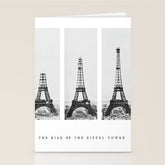 1888-1889 The Rise of the Eiffel Tower Construction Sequence black and white photography Stationery Card