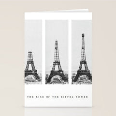 1888-1889 The Rise of the Eiffel Tower Construction Sequence black and white photography Stationery Card