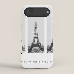 1888-1889 The Rise of the Eiffel Tower Construction Sequence black and white photography iPhone Case