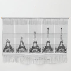 1888-1889 The Rise of the Eiffel Tower Construction Sequence black and white photography Wall Hanging