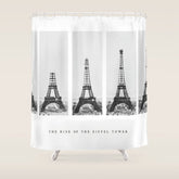 1888-1889 The Rise of the Eiffel Tower Construction Sequence black and white photography Shower Curtain