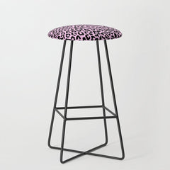 2000s leopard-black on palest pink Stool