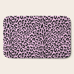 2000s leopard-black on palest pink Bath Mat