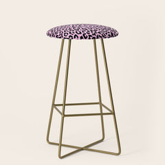 2000s leopard-black on palest pink Stool