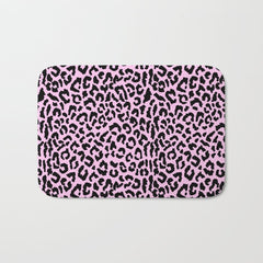 2000s leopard-black on palest pink Bath Mat