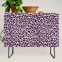 2000s leopard-black on palest pink Credenza