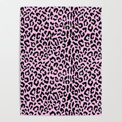 2000s leopard-black on palest pink Poster