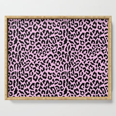 2000s leopard-black on palest pink Serving Tray