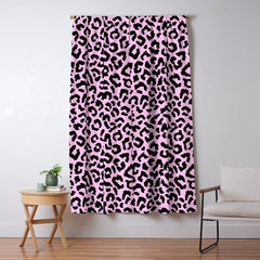 2000s leopard-black on palest pink Window Curtain