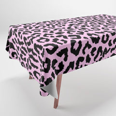 2000s leopard-black on palest pink Tablecloth