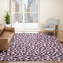 2000s leopard-black on palest pink Rug
