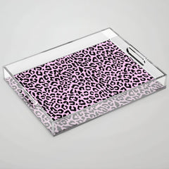 2000s leopard-black on palest pink Acrylic Tray