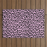 2000s leopard-black on palest pink Outdoor Rug