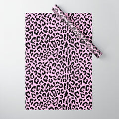 2000s leopard-black on palest pink Wrapping Paper