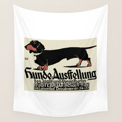1905 German Dog Show Dachshund Poster Wall Tapestry