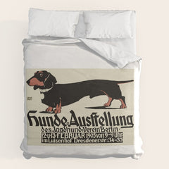 1905 German Dog Show Dachshund Poster Duvet Cover