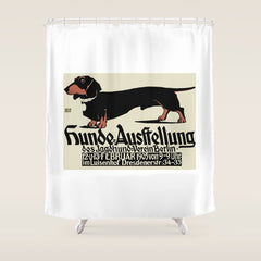 1905 German Dog Show Dachshund Poster Shower Curtain