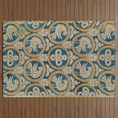 18th Century Spanish Textile Print Outdoor Rug