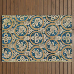18th Century Spanish Textile Print Outdoor Rug
