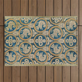 18th Century Spanish Textile Print Outdoor Rug