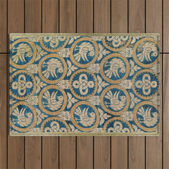 18th Century Spanish Textile Print Outdoor Rug