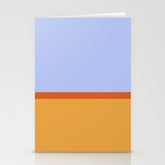 70s Summer Color Block Blue and Orange Stationery Card