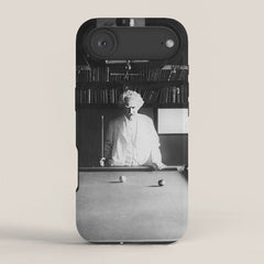 1891 Mark Twain playing billiards, pool black and white vintage photograph / photography iPhone Case