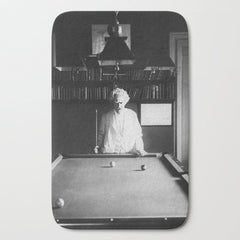 1891 Mark Twain playing billiards, pool black and white vintage photograph / photography Bath Mat
