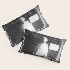 1891 Mark Twain playing billiards, pool black and white vintage photograph / photography Pillow Sham