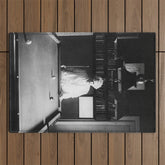 1891 Mark Twain playing billiards, pool black and white vintage photograph / photography Outdoor Rug