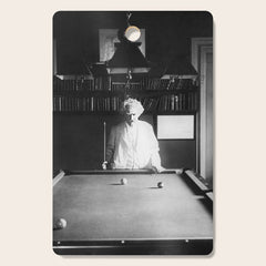 1891 Mark Twain playing billiards, pool black and white vintage photograph / photography Cutting Board