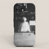 1891 Mark Twain playing billiards, pool black and white vintage photograph / photography iPhone Case