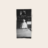 1891 Mark Twain playing billiards, pool black and white vintage photograph / photography Bath Towel
