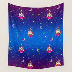 1997 Neon Rainbow Baphomet Wall Tapestry