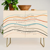 "I Hope In Hallways And Parking Lots You Can Take A Moment To Breathe, To Loosen Your Shoulders And Know It Is Okay To Not Know Everything." Credenza