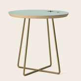 1950s Atomic Age Minimalist Starburst Pair in Black and 50s Celadon Teal Solid Side Table